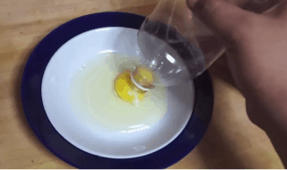 Hack #7: Separate egg yolk from the whites with a bottle