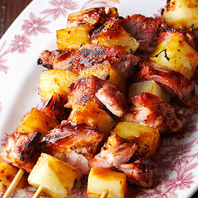 BBQ Ham and Pineapple Kabobs