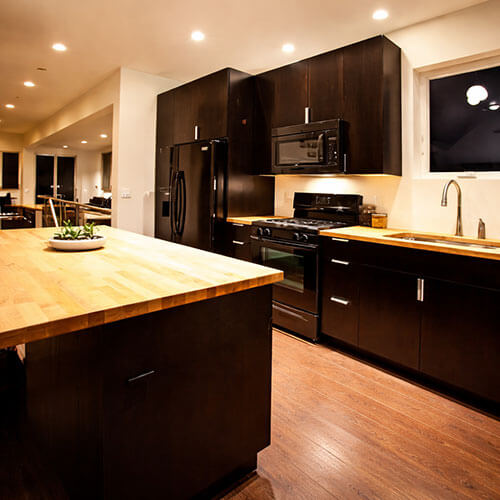 Black Contemporary Kitchen, Portland