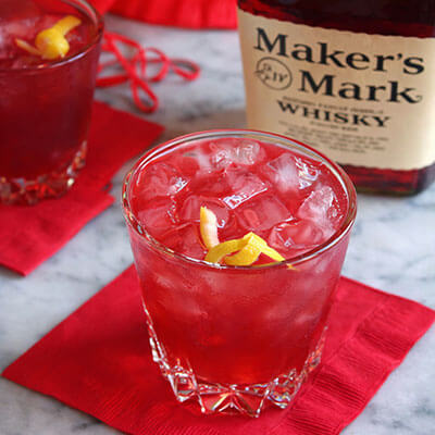 Bourbon, Pomegranate and Ginger Beer Cocktail