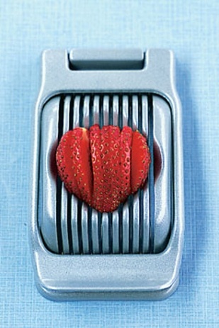 Hack #103: Slice strawberries with an egg slicer
