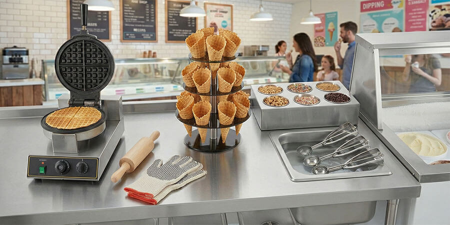 Setting Up Your Waffle Cone Service Station