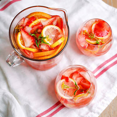 Sparkling Strawberry Rose Sangria