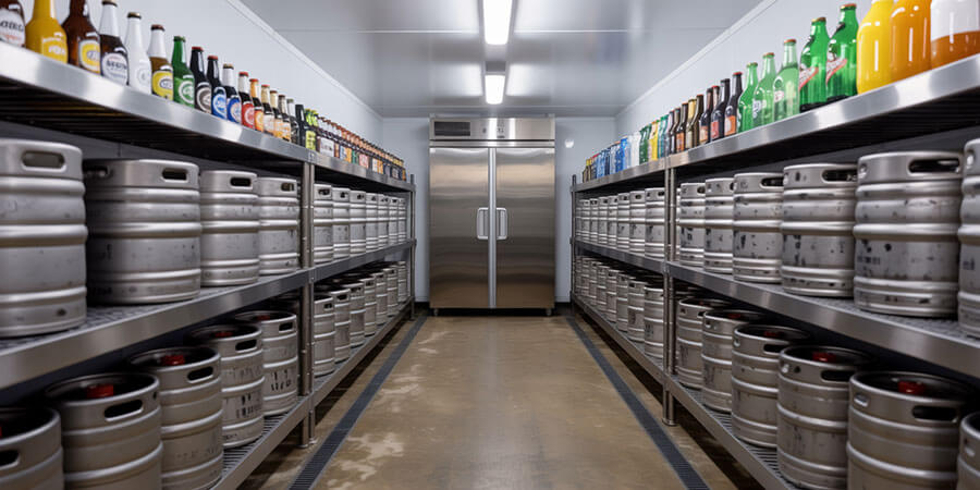 keg racks holding kegs