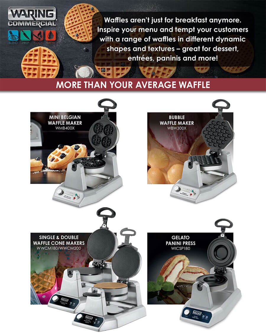 Waring WMB400X Mini Belgian Waffle Maker Single Bakes (4)