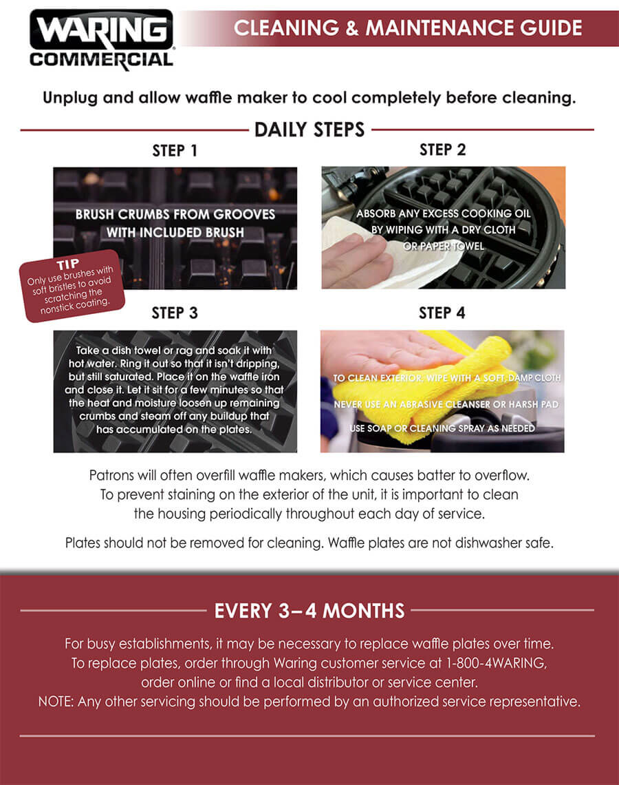 Waring - Waffle Maker Cleaning & Mantenance Guide