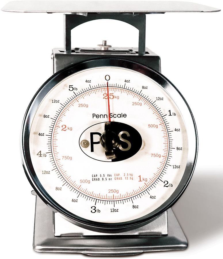 Penn Scale P5R, 5.5 lb Spring Scale w/ Rotating Dial, Stainless Steel