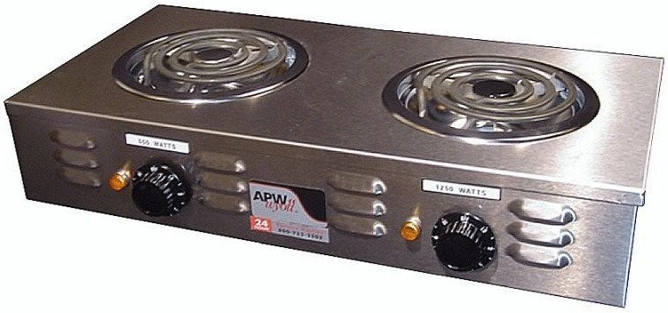 Apw Wyott Cp 2a 1 800 Watt Electric Countertop Range Double Burner