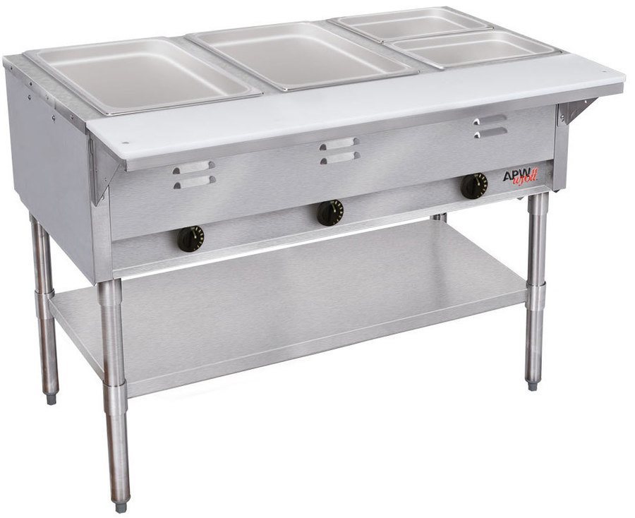 APW Wyott GST3, 10,500 BTU Gas Steam Table, Free Standing, 3 Bay