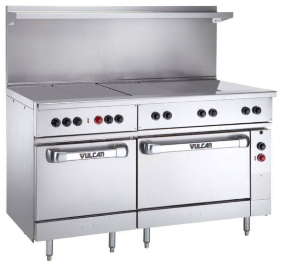 Vulcan EV60SS5HT480, 35 kW Electric Restaurant Range, 5 12" Hot Tops