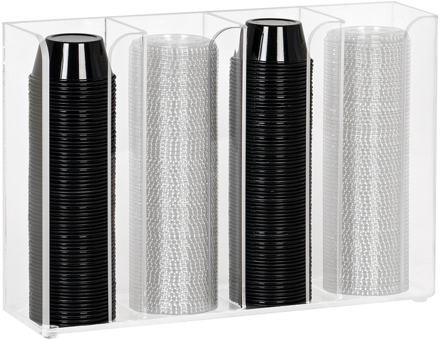 DispenseRite CTCO4CL, 3" Portion Cup & Lid Dispenser, 4 Section