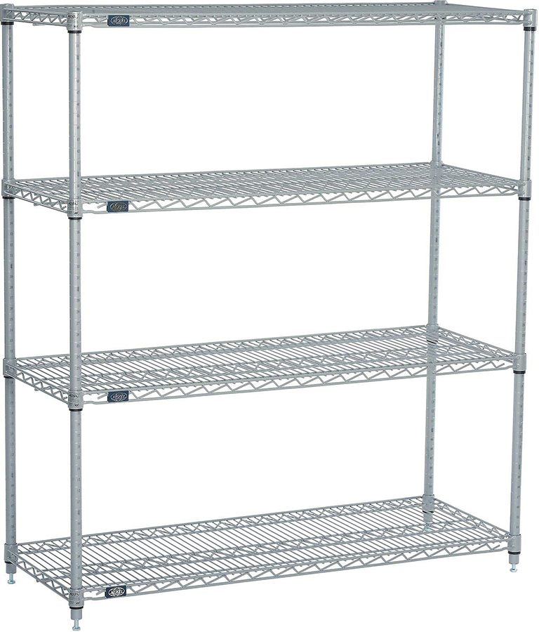 Nexel 24606EP, 60" x 24" x 63" Standard Starter Shelving Unit, Silver Epoxy