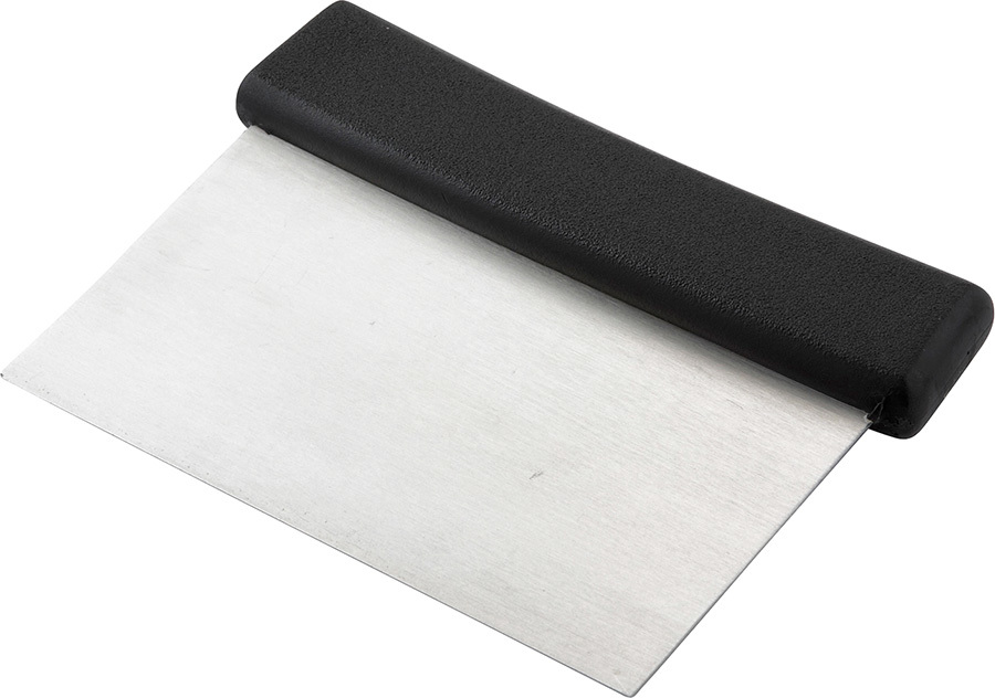 Winco DSC-2, 6" x 3" Stainless Steel Dough Scraper w/ Black Handle