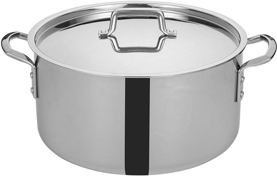 Winco TGSP-20, 20 Quart Induction Ready Stainless Steel Stock Pot, Tri 20 Gallon Stainless Steel Stock Pot