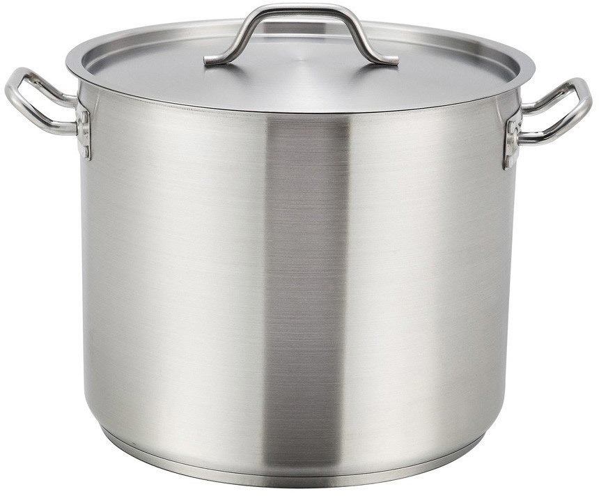 Winco SST16, 16 Quart Induction Ready Stainless Steel Stock Pot w/ Cover