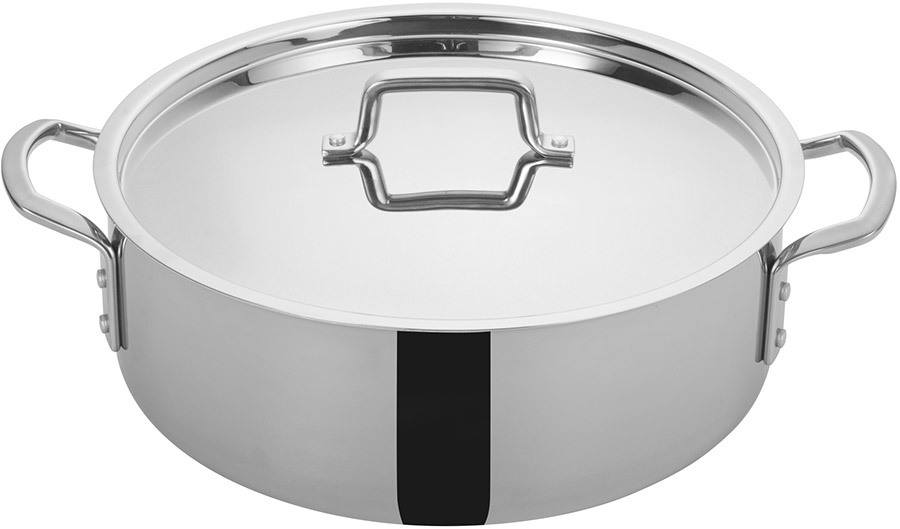 Winco TGBZ14, 14 Quart Induction Ready Stainless Steel Brazier, Tri