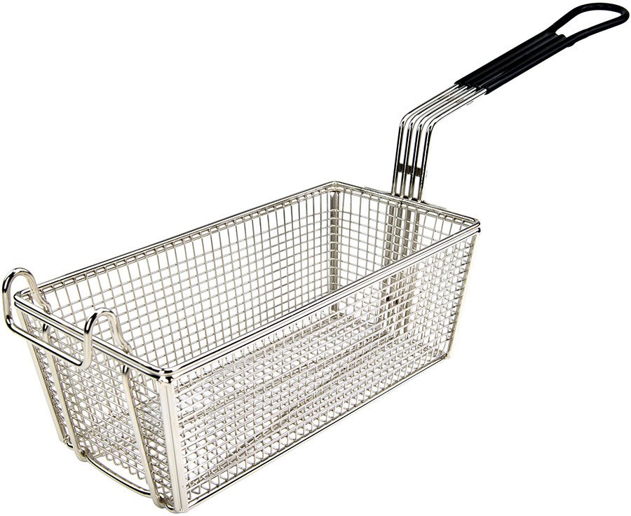 Winco Fb 05 11 X 5 5 X 4 25 Rectangular Fry Basket W Black Plastic Handle Winco Fb 05 11 X 5 5 X 4 25 Rectangular Fry Basket W Black Plastic Handle