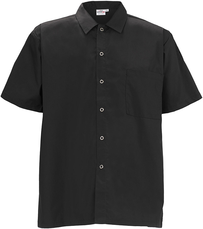 Winco UNF-1K4XL, Signature Chef Unisex Black Chef Shirt, 4X-Large