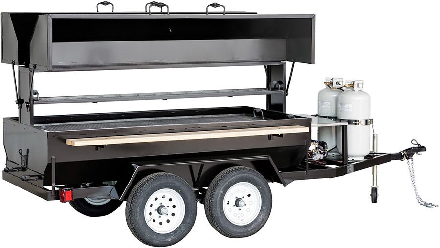 Big John 300798CMB, 168" Towable LP Gas Double Door Outdoor Grill w