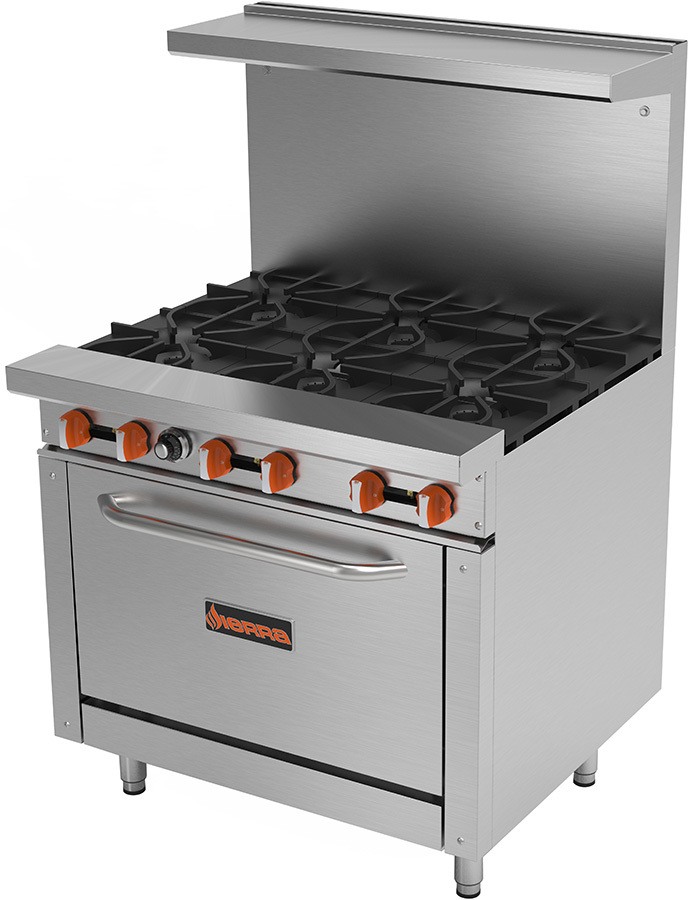 MoTak MR6-G24-C-S 36 2 Burner Gas Range w/ Griddle & Standard Oven,  Convertible