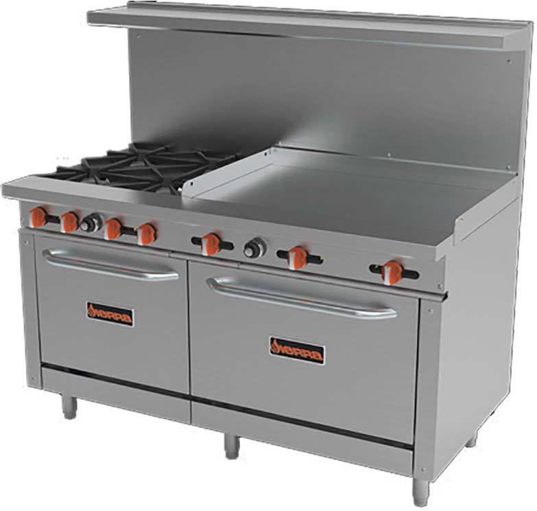 Sierra Range SR4B36G60, 246,000 Btu Natural Gas Restaurant Range, 4