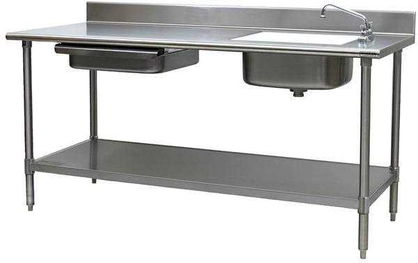 Eagle Group Pt 3084 R 84 X 30, Stainless Steel Work Table With Shelves And Drawers