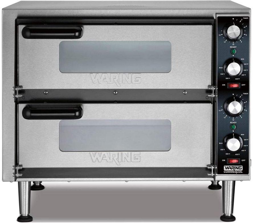 Waring Wpo350 3 500 Watt Electric Countertop Pizza Oven Double Deck