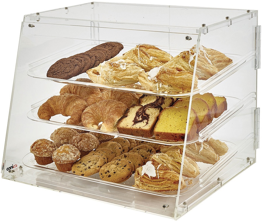 Winco ADC3, 3 Tier Bakery Display Case w/ Rear Door