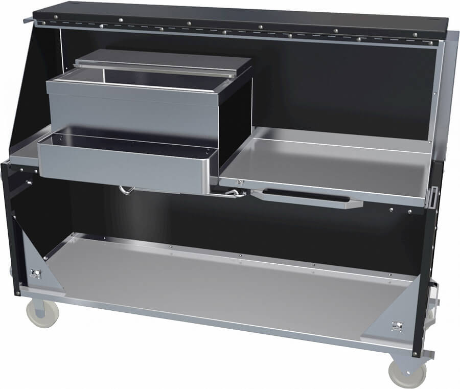 LaCrosse PB524IBTBK, 62" Portable Bar w/ Ice Bin & Speed Rail, Black