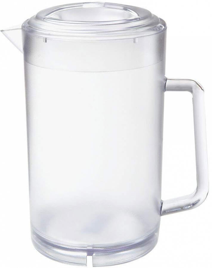 GET P-3064-1-CL, 64 oz SAN Plastic Water Pitcher w/ Lid, Clear (12/Case)