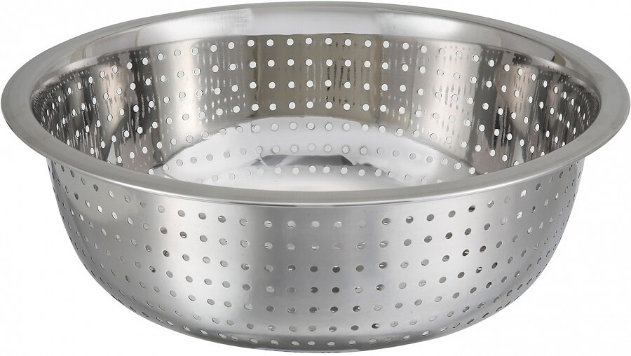 Winco CCOD-11S, 5 1/4 Qt Stainless Steel Chinese Colander, Fine