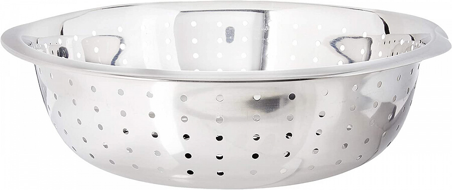 Winco CCOD-13L, 9 Qt Stainless Steel Chinese Colander, Coarse