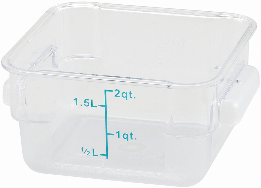 Winco PCSC2C, 2 Qt Polycarbonate Food Storage Container, Clear