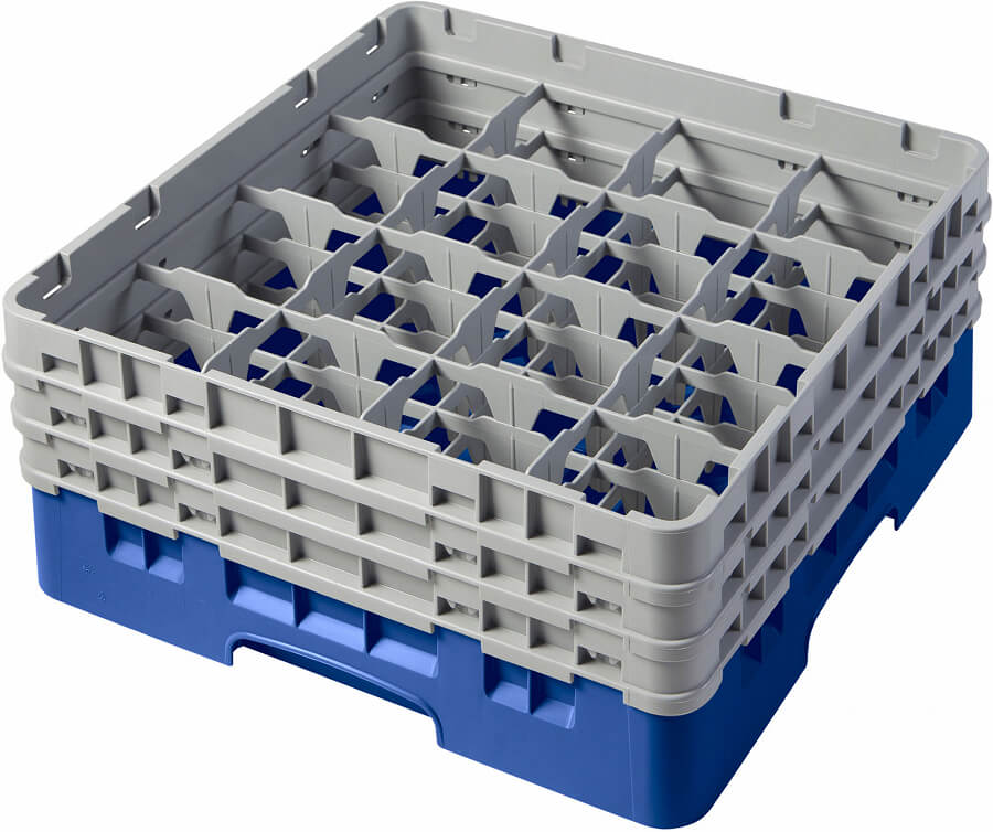 Cambro 16S638168, 16 Compartment Camrack Full Size Glass Rack w/ 3 ...
