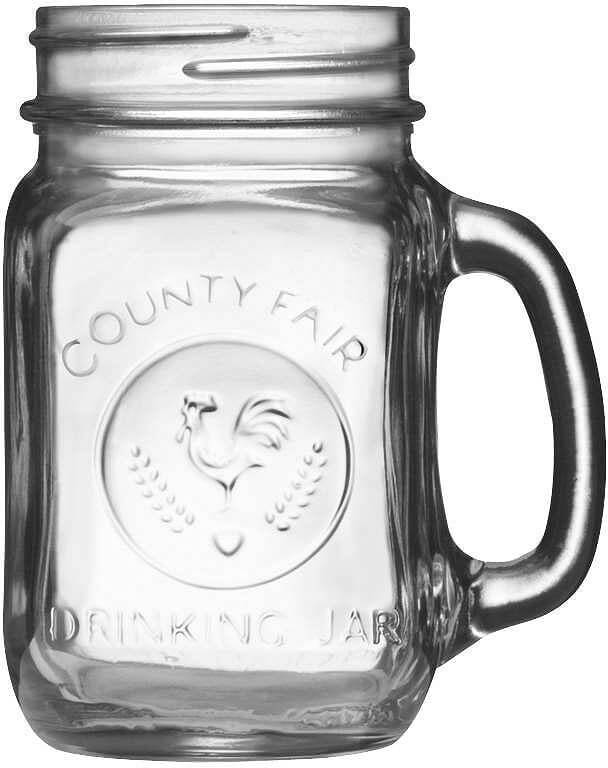 12-16 OZ ICED TEA DRINKING MASON JARS GLASS W/HANDLE LIBBEY GLASS 97084 12-16 OZ ICED TEA DRINKING MASON JARS GLASS W/HANDLE LIBBEY GLASS 97084